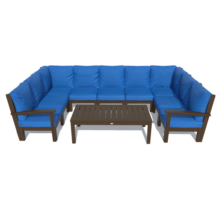 Highwood USA 78.75" Wide Outdoor UShaped Patio Sectional with Cushions